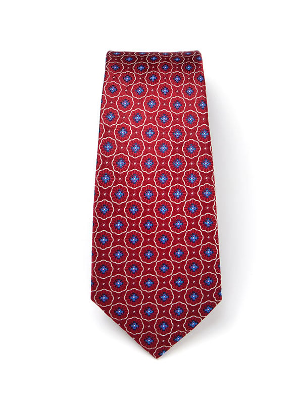 Torino All Over Dark Maroon Silk Tie
