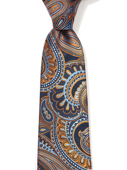 Torino All Over Dark Orange Silk Tie
