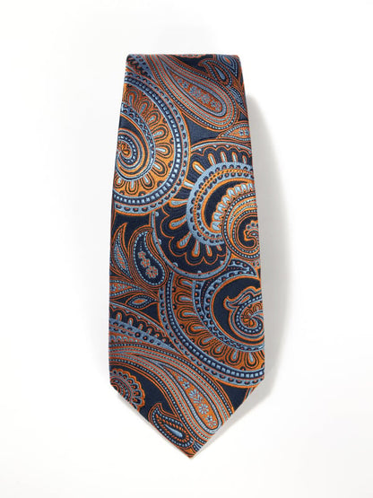 Torino All Over Dark Orange Silk Tie
