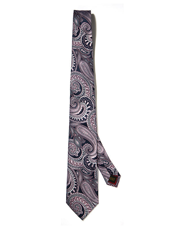 Torino All Over Dark Pink Silk Tie