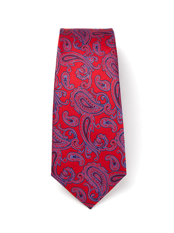 Torino All Over Dark Red Silk Tie