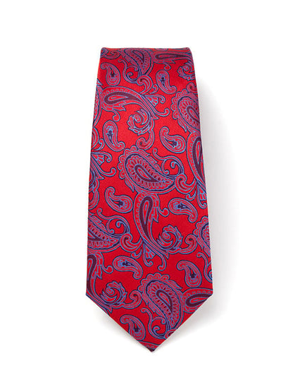 Torino All Over Dark Red Silk Tie