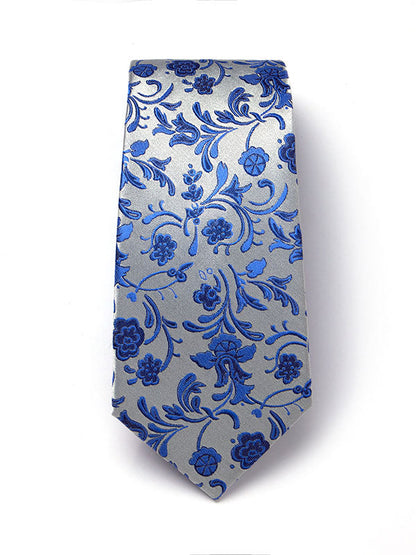 Torino All Over Medium Blue Silk Tie