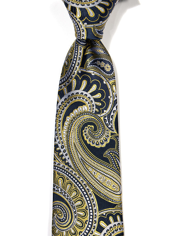 Torino All Over Medium Gold Silk Tie