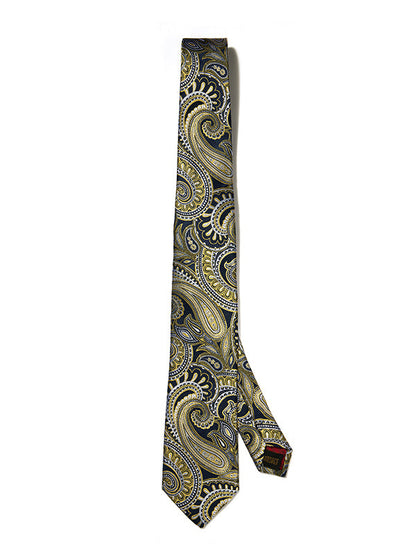 Torino All Over Medium Gold Silk Tie