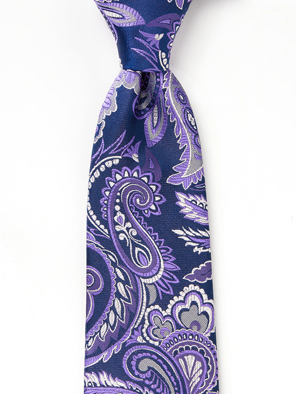 Torino All Over Medium Purple Silk Tie