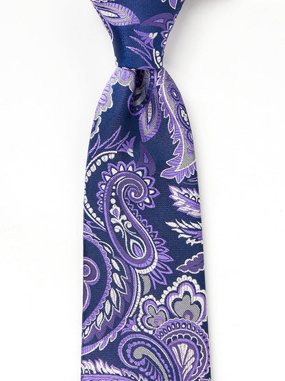 Torino All Over Medium Purple Silk Tie