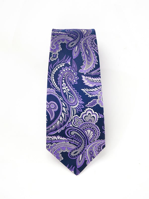 Torino All Over Medium Purple Silk Tie