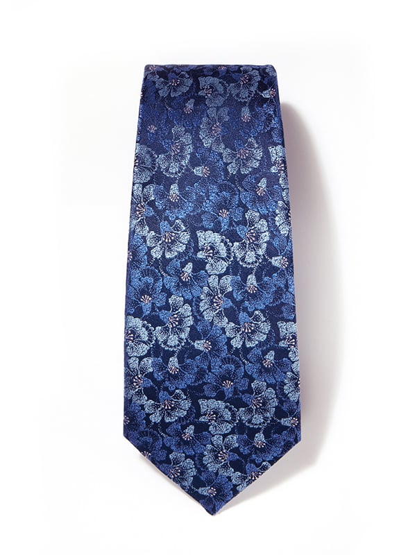 Torino All Over Navy Silk Tie