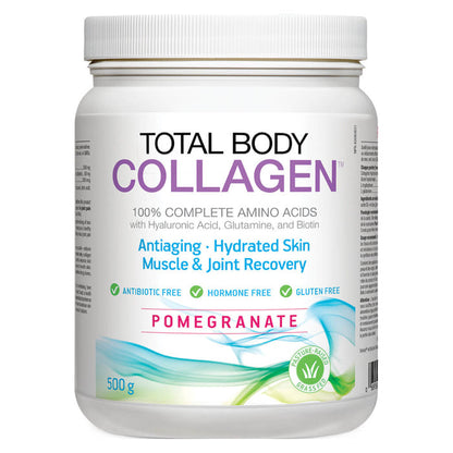 Container of Natural Factors Total Body Collagen Powder Pomegranate Flavour 500 Grams New SKU