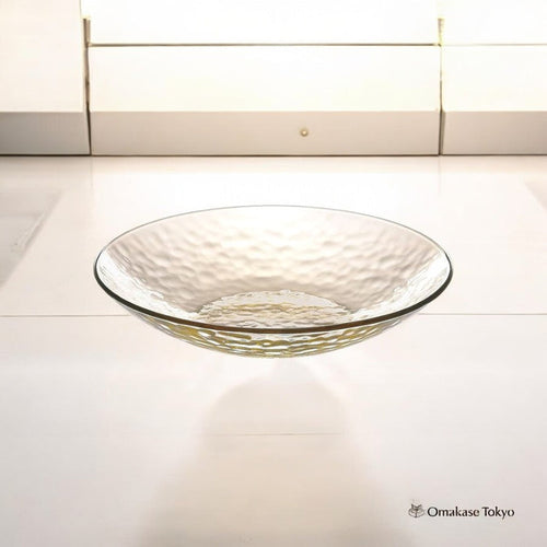 Toyo Sasaki Glass Gracieux Noodle Bowl Plate Amber