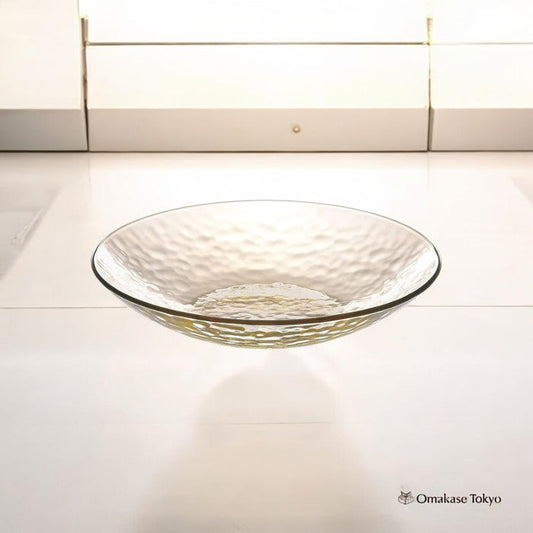 Toyo Sasaki Glass Gracieux Noodle Bowl Plate Amber