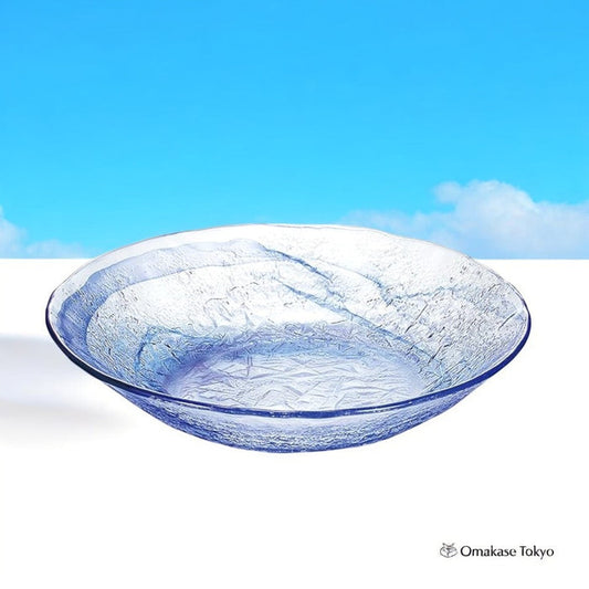 Toyo Sasaki Glass Ryuso Noodle Plate Blue