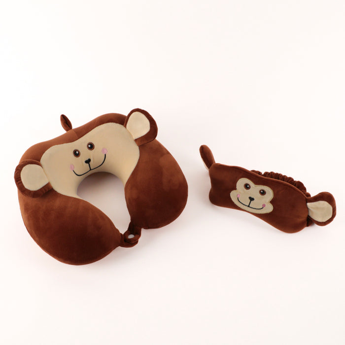 Tracker Youth Monkey Neck Pillow/Mask Set - Bentley