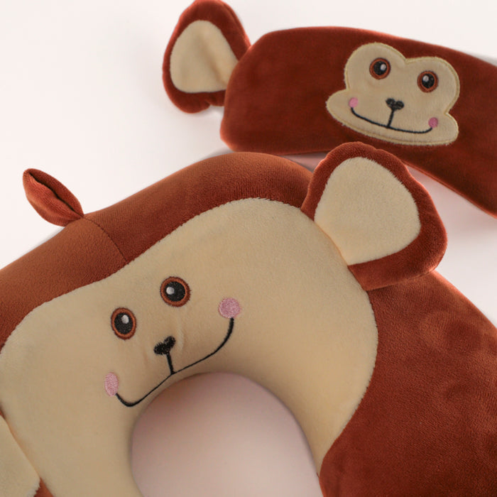 Tracker Youth Monkey Neck Pillow/Mask Set - Bentley