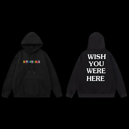 Travis Scott Astroworld 'WISH YOU WERE HERE' Black Hoodie