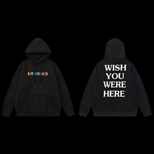 Travis Scott Astroworld 'WISH YOU WERE HERE' Black Hoodie