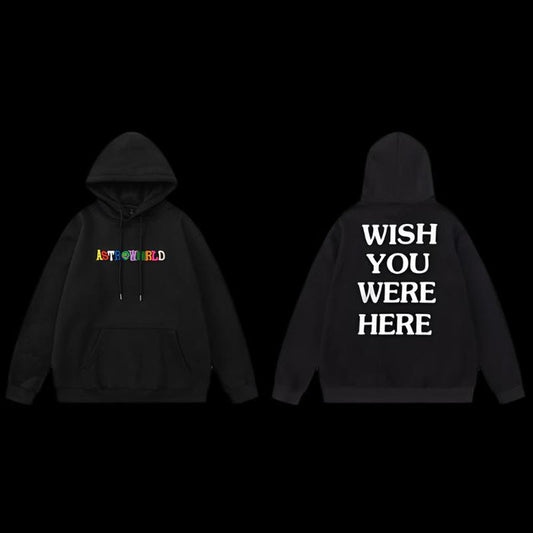 Travis Scott Astroworld 'WISH YOU WERE HERE' Black Hoodie
