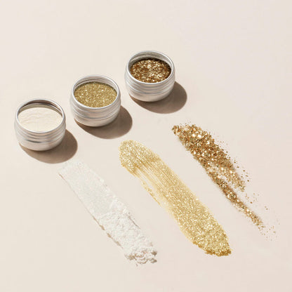 Golden Glazed + Golden Chrome + Paillettes Gold