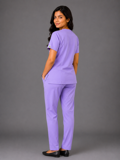 TSM ELITE 6 POCKET ZIPPER (PURPLE) WOMEN SCRUB
