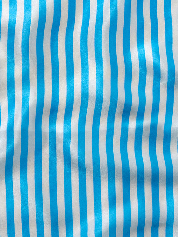 Turquoise Striped Silk Pocket Square