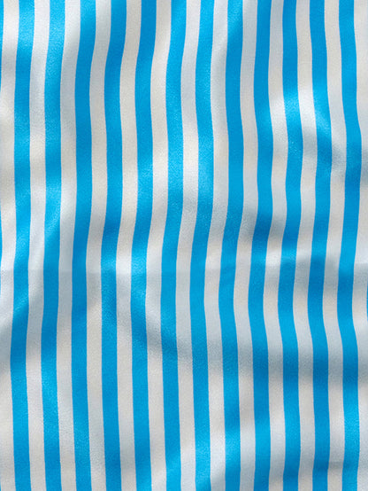 Turquoise Striped Silk Pocket Square