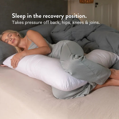 V Shaped British Wool Pillow - 100% Cotton Cover - Natural height adjustable OEKO-tex standard 100 Sleep in the recovery position, pregnancy relieves pressure on back, hips, knees and joints