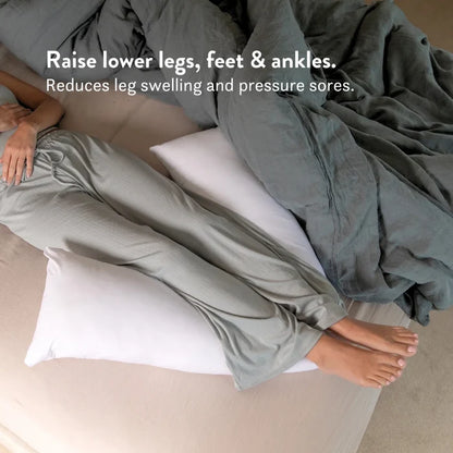V Shaped British Wool Pillow - 100% Cotton Cover - Natural height adjustable OEKO-tex standard 100 Raise lower legs, feet and ankles. Reduces swelling and pressure sores.