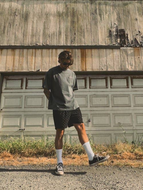 Black Venice Terry Cloth Shorts by Good Days, casual men's shorts with soft terry fabric and relaxed fit.