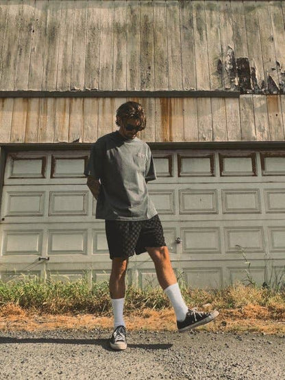 Black Venice Terry Cloth Shorts by Good Days, casual men's shorts with soft terry fabric and relaxed fit.