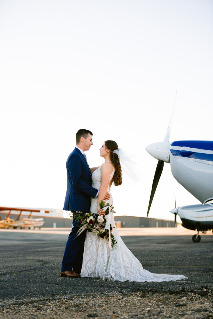 Vintage Burgundy and Blush Air Force Styled Wedding
