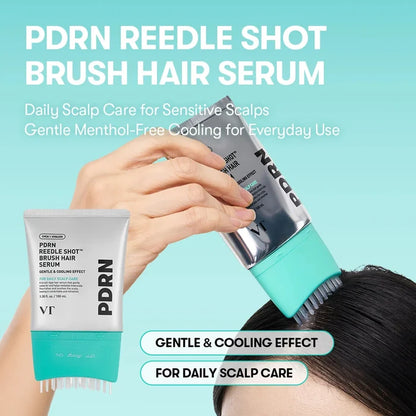 VT Cosmetics PDRN Reedle Shot Brush Hair Serum 100ml سيروم الشعر من في تي كوزمتكس بي دي آر إن ريدل شوت براش - Princess Cosmetics Qatar