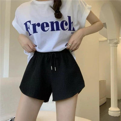 Waffle Casual Shorts For Women