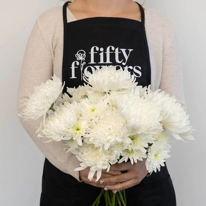 Wedding White Dahlia Style Cremon Pack Apron - Image