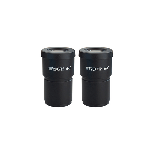 WF 20X Widefield Microscope Eyepieces, High Eyepoint, 30mm, FOV 12mm (Pair), SKU SZ05013611, three quarter front view
