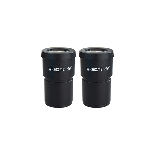WF 20X Widefield Microscope Eyepieces, High Eyepoint, 30mm, FOV 12mm (Pair), SKU SZ05013611, three quarter front view
