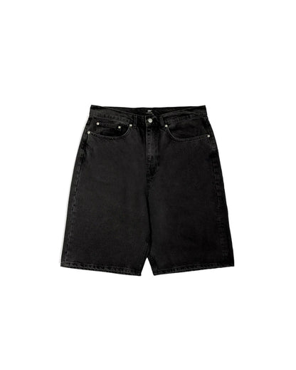 Whiskers Denim Shorts Black
