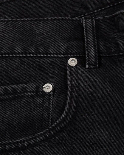 Whiskers Denim Shorts Black