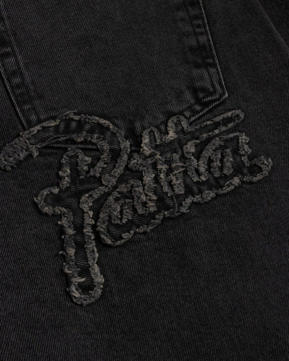 Whiskers Denim Shorts Black