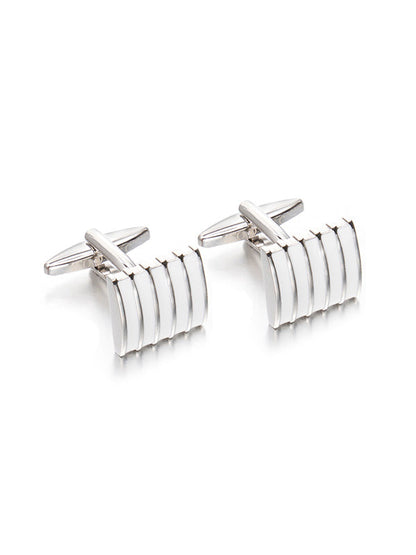 White Enamel Cufflinks