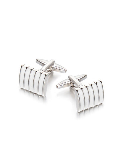 White Enamel Cufflinks