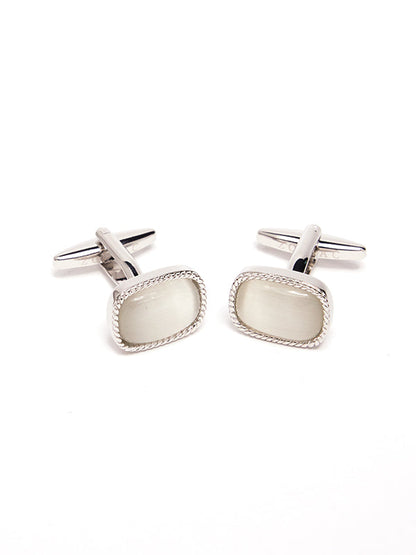 White Stone Cufflinks