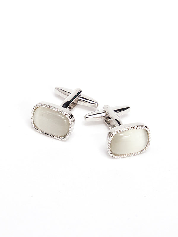 White Stone Cufflinks