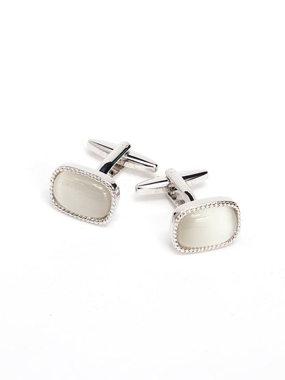 White Stone Cufflinks