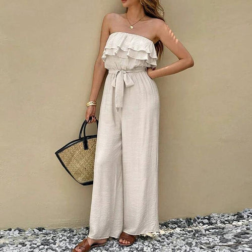 Women's Ruffled Tube Top Jumpsuit