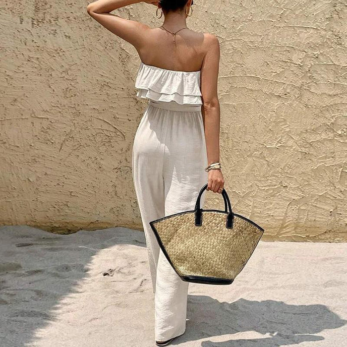 Women's Ruffled Tube Top Jumpsuit