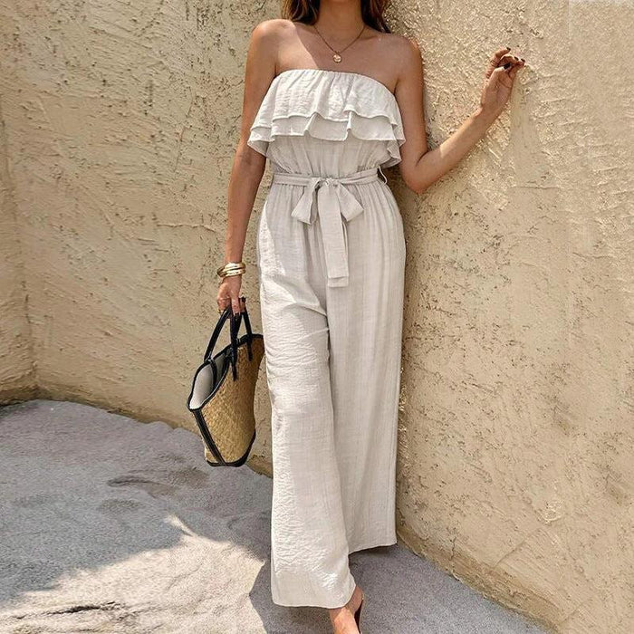 Women's Ruffled Tube Top Jumpsuit