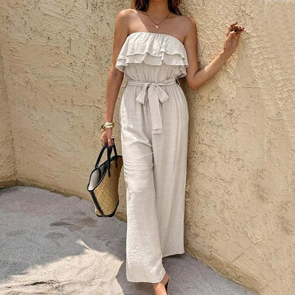 Women's Ruffled Tube Top Jumpsuit