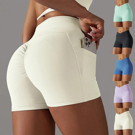 Women's Stylish Fitness Lifting Shorts With Phone Pocket
