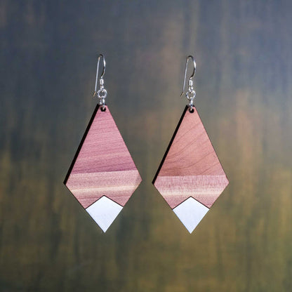 Cedar Wood Kite Earrings - wooden laser cut earrings - cedar wood with sterling silver findings - by LeeMo Designs in Bend, Oregon